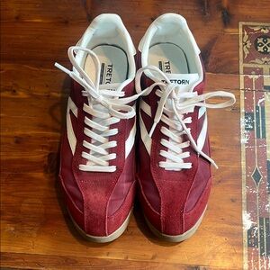Tretorn Women’s Burgundy and White Sneakers